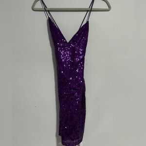 lucy in the sky purple sequin dress